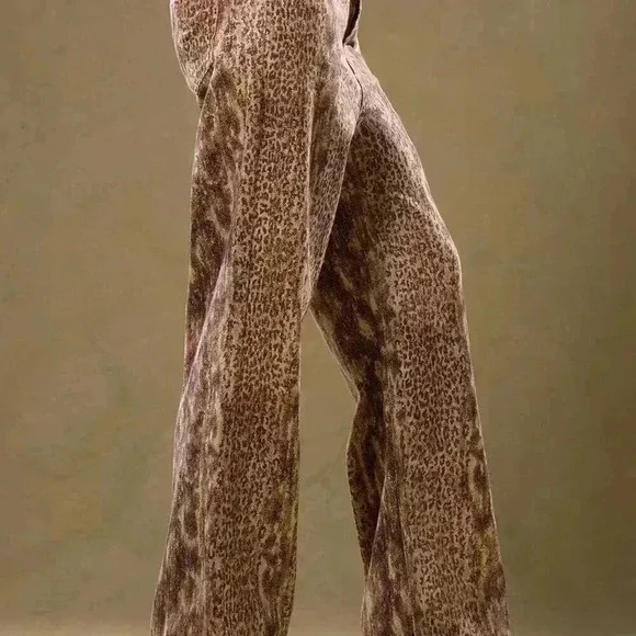 Multicolor Casual Women's Low Rise Snakeskin Denim Trousers - Picture 4 of 5